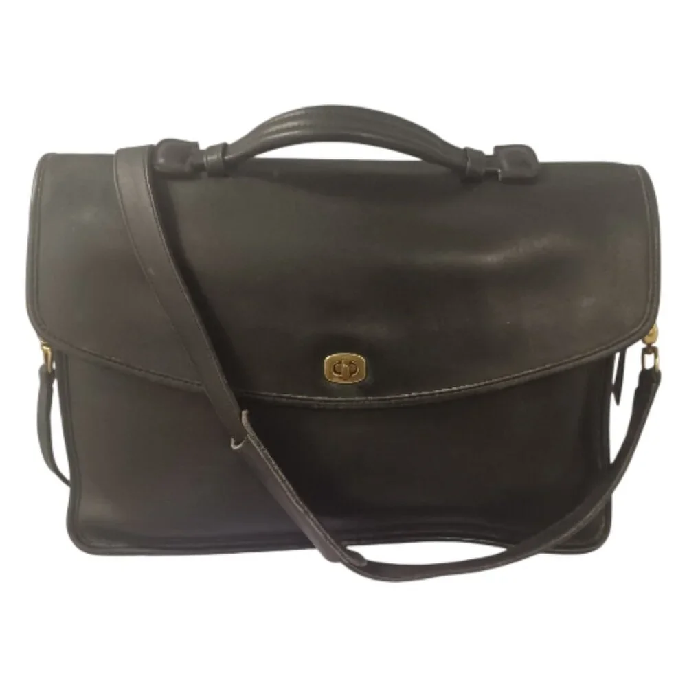 Vintage Coach Black Lexington Briefcase Messenger Satchel Bag Style #5265 COA